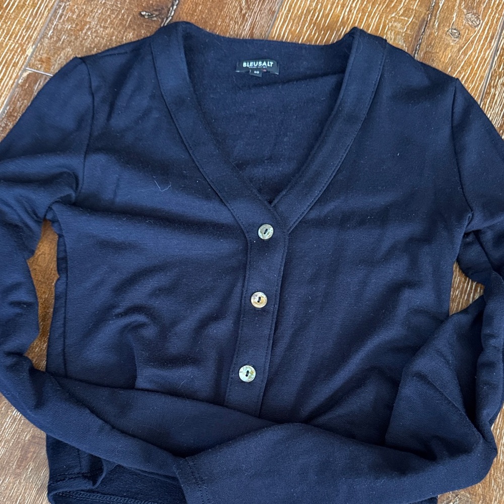 bleusalt navy shorty cardigan